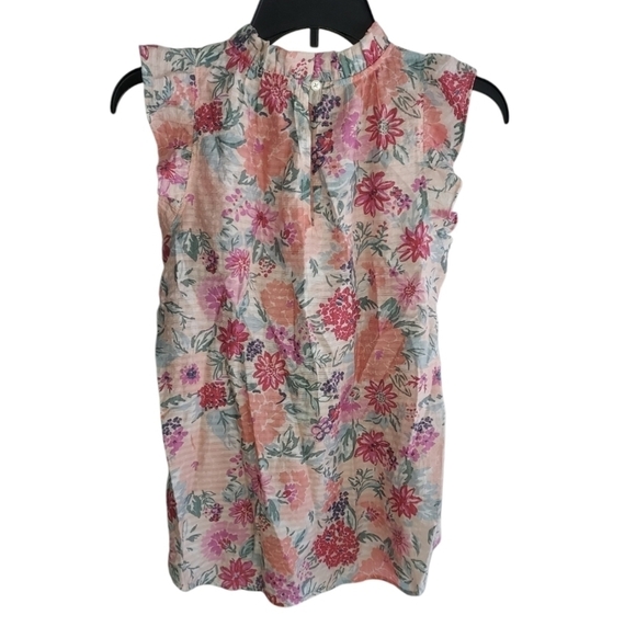 Loft floral Flutter mock sleeves tank top - Picture 2 of 4